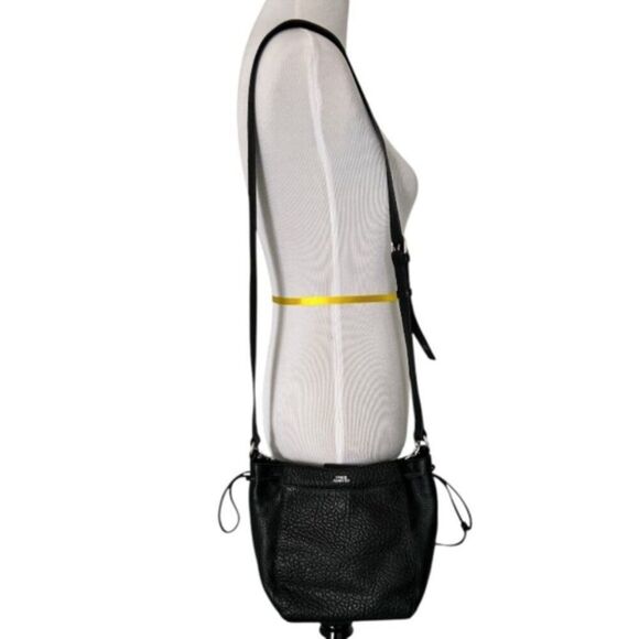 Vince Camuto Black Textured Shoulder Bag with Silver Hardware - Picture 6 of 6